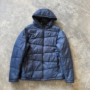 Spyder Nexus Puffer Jacket Mens L Blue Parka Full Zip Snow Ski Winter Coat